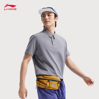 李宁 LI-NING冰感短袖POLO衫男25春夏舒适透气翻领运动上衣APLV167 【冰感】沥青灰(167)-6 2XL