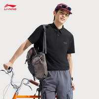 李宁 LI-NING短袖POLO衫男子25春夏系列舒适休闲运动上衣APLV171 【防晒】黑色-1 3XL