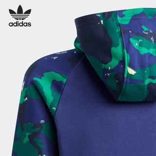 Adidas/阿迪达斯三叶草大童印花连帽休闲运动卫衣 H20312 EJ5595