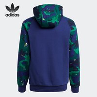 Adidas/阿迪达斯三叶草大童印花连帽休闲运动卫衣 H20312 HK0283