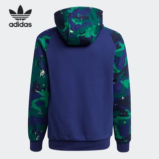 Adidas/阿迪达斯三叶草大童印花连帽休闲运动卫衣 H20312 EJ5595