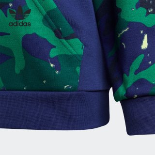 Adidas/阿迪达斯三叶草大童印花连帽休闲运动卫衣 H20312
