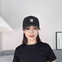 童奈娅帽子男夏季刺绣字母棉质棒球帽女户外出行遮阳防晒鸭舌帽 黑色