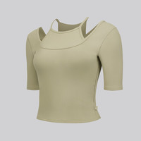 露露乐蒙lululemon丨Layered-Look女士假两件罗纹短袖 T 恤 LW3HW7S 指南针卡其色 XXS /2