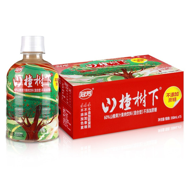 冠芳 山楂树下350mlx15瓶 60%果汁浓度不添加蔗糖整箱装