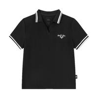 乔丹短袖polo衫女士2025夏季网球透气简约短款撞色翻领短t女 185/3XL