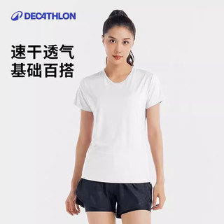 迪卡侬运动速干衣女夏季跑步透气T恤健身上衣 4878766
