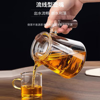 宣室堂茶壶玻璃侧把壶耐高温煮茶壶家用茶水分离加厚泡茶壶玻璃茶具套装 木璃壶600毫升 600ml