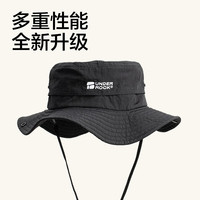 网易严选upf50+宽檐透气防晒渔夫帽石下户外露营徒步随行新宠 曜石黑*宽檐可翻折渔夫帽