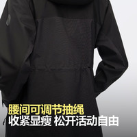 波司登(BOSIDENG)户外软壳外套女款连帽拼色显瘦防风防泼水登山徒步防护功能外搭 银黑细格/黑色896A 170/92A