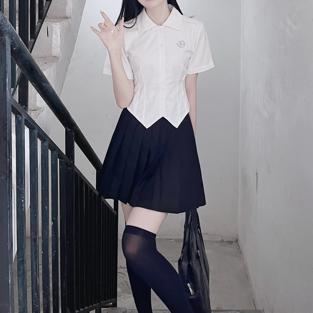 刺篇 小禾 女士短袖衬衫 小禾收腰衬衫