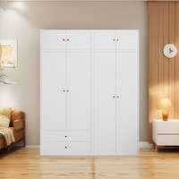 迎基现代简约挂衣柜钢制家用儿童卧室双开门碳钢小户型防尘简易衣橱 【高*宽*深-单门】2000*400*500