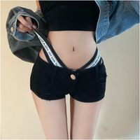 蔓草寇超短裤女超短裤女夏季性感包臀紧身白黑色甜辣妹低腰显瘦 322 _115-130