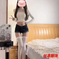 丝潇辣妹复古设计翻边牛仔超短裤夏季短裤新款低腰弹力卷边热裤裤子潮 L: 蓝色