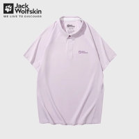 Jack Wolfskin狼爪短袖女春夏户外运动舒适透汽排汗女士快干半袖POLO衫 1501/柔和紫 XL 170/96A