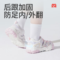 牧童儿童凉鞋2025夏季男童软底防撞运动鞋透气小童鞋女童鞋子 花岩粉7528(皮面后跟） 23码