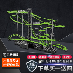 AOE 云霄飞车弹珠轨道车过山车男童玩具滚珠小球轨道赛车道儿童节礼物 夜光2级+礼包