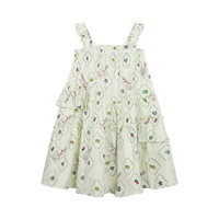 马·拉丁（M.Latin）/童装儿童连衣裙夏菱形格荷叶边A型吊带连衣裙 花白色 120cm