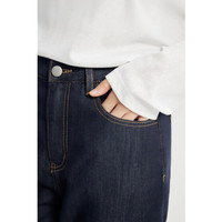 秋水伊人时髦复古牛仔裤2025春季女时尚气质优雅蚂蚁腰老爹裤 藏青色 M