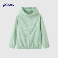 ASICS亚瑟士童装2025年夏季UPF50+轻薄舒适大logo连帽防晒服 4002浅绿色