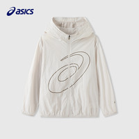 ASICS亚瑟士童装2025年夏季UPF50+轻薄舒适大logo连帽防晒服 8003驼色