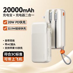 REMAX 22.5W闪充PD 移动电源 带线 三合一 带插头