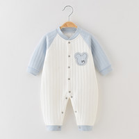 木幼事 MUYOUSHIFUSHI 婴儿连体衣保暖春秋冬季款纯棉夹棉宝宝内衣爬爬服睡衣新生儿衣服