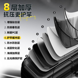 渔之源鱼竿包硬壳鱼竿收纳包钓鱼杆包鱼竿袋多功能渔具包钓鱼收纳装备 【加厚-硬挺护竿】125*7cm（冰银）