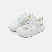 Kappa Kids/卡帕旋钮扣儿童网面童鞋2024夏透气男女童运动鞋 白/灰 32