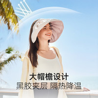 OhSunny防晒帽女春夏遮阳防紫外线户外空顶大帽檐贝壳帽太阳帽子 石洗蓝/雷暴灰-升级款 均码