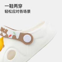 B.Duck小黄鸭童鞋儿童洞洞鞋小孩卡通包头防滑软底家居拖鞋宝宝凉拖鞋