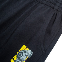 鸿星尔克童装男童短裤透气夏装小童七分裤薄款舒适儿童休闲裤子棉 黑曜花灰002