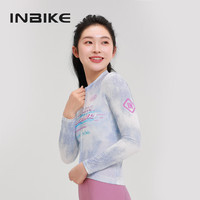 INBIKE骑行服女士上衣短袖短裤套装夏季休闲透气公路车自行车套装 顽味长袖-牛仔蓝 XL