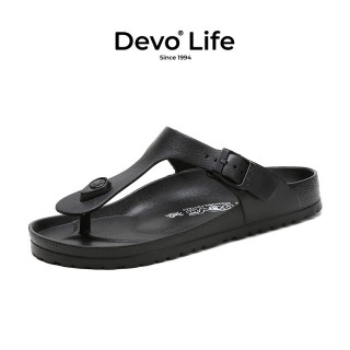的沃 Devo 拖鞋男女同款 沙滩人字拖1803 黑色EVA