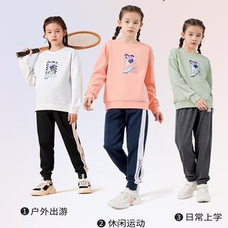 鸿星尔克童装女童长袖卫衣秋季上衣休闲运动儿童圆领套头上衣 无忧购物