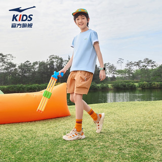 鸿星尔克童装儿童t恤夏季运动上衣男女童圆领短袖针织衫纯棉短袖