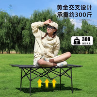 迪亮户外折叠桌便携式超轻桌子野餐桌椅蛋卷桌露营装备用品套装 轻巧便携/加固加厚/防水防油 【一桌0椅】53cm耀黑 带收纳袋