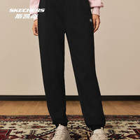 斯凯奇（Skechers）裤子女2025春夏款休闲宽松针织直筒运动长裤男 碳黑/0018 L