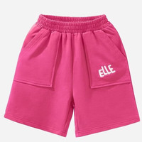 ELLE BABY儿童短裤薄款中大童夏季运动休闲裤宝宝清爽短裤中裤 玫红 100 码
