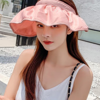 雷姆佳防晒帽女户外黑胶遮阳帽贝壳帽渔夫帽逛街韩版时尚 粉色 贝壳帽-粉色 均(头围55-58cm/帽檐长15CM)