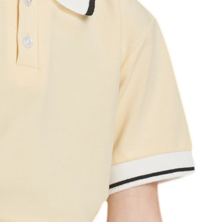 史努比（SNOOPY）童装儿童T恤男女童运动POLO衫中大童休闲上衣 绿徽章-花灰  120