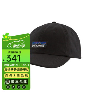 Patagonia 巴塔哥尼亚 运动简约户外低冠LOGO鸭舌棒球帽遮阳帽子 P-6 38296 BLK 均码