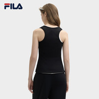 FILA 斐乐官方女子针织背心2025夏新款时尚休闲简约修身无袖上衣 -BK 165/84A/