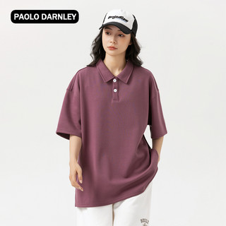PAOLO DARNLEY/保罗达恩利夏休闲百搭休闲高端短袖POLO衫男女 4XL Paolo Darnley灰色Polo蓝标刺绣
