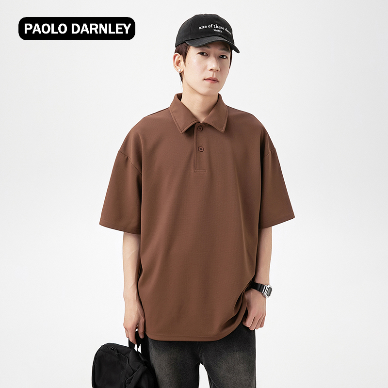 Paolo Darnley红色Polo金标刺绣