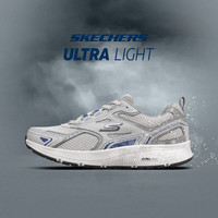 斯凯奇（Skechers）男士跑步鞋轻便透气运动鞋缓震软底网面休闲鞋 GYBL灰色/蓝色 41
