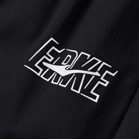 鸿星尔克儿童夏季男童运动休闲长裤舒适运动裤女薄款梭织长裤 正黑 150