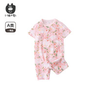 小猪大卫 PECODAVID小猪大卫新生儿连体衣夏季100%棉可爱无骨爬服男女宝宝轻薄哈衣 恋语兔仔 59cm