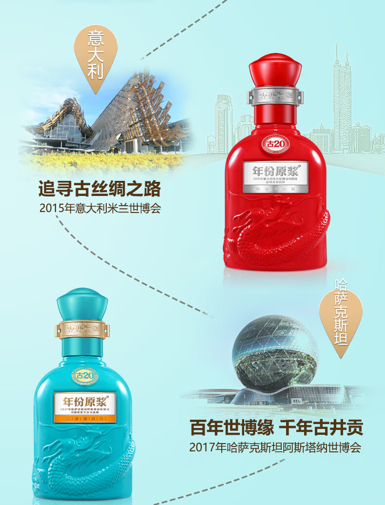 年份原浆　白酒　古20 100ml×4本セット 年份原浆 中国白酒 限定版古20 100ml×4本セット 古20-