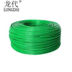 龙代 longdai）钢丝绳 包塑带皮钢丝绳子 绿色 直径6mm 长150米 1卷
